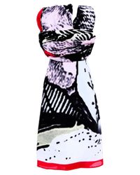 Lulu Guinness Multicolor Lip Lady Scarf