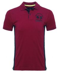 La Martina Purple Slim Fit Maserati Polo Shirt for men