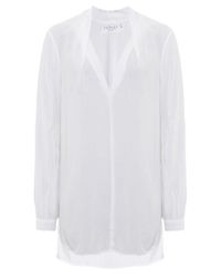 Velvet By Graham & Spencer White Sarafina V-neck Top