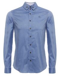 Vivienne Westwood Blue Two Button Orb Twill Shirt for men
