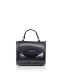 Lulu Guinness Black Polished Leather Mini Izzy Bag