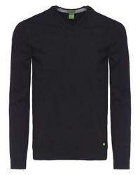 BOSS Green Black Veeh Wool V-neck Jumper for men