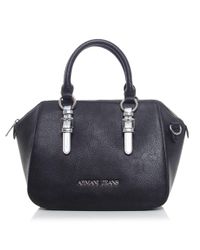 Armani Jeans Black Metallic Strap Doctor's Bag