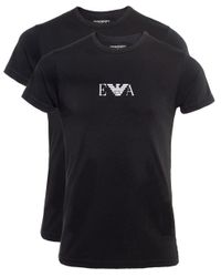 Emporio Armani Black Crew Neck T-shirt Two Pack for men