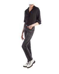 Olivier Theyskens Hook And Eye Black Washed Denim Jeans