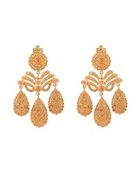 Sylvie Corbelin Metallic Garnet Chandelier Earrings