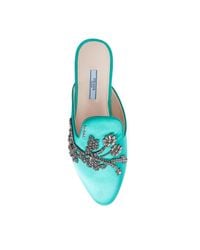 prada mules with crystals