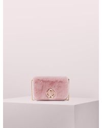 Kate spade nicola faux fur twistlock chain wallet Clearance