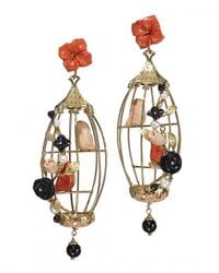 Of Rare Origin | Multicolor Lovebirds Cage Earrings | Lyst
