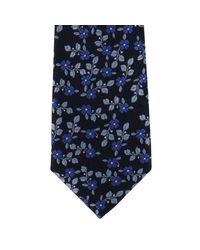 Michelsons Of London Blue Leaf Floral Polyester Tie for men