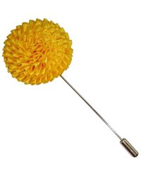 Bassin and Brown Multicolor Chrysanthemum Flower Lapel Pin for men