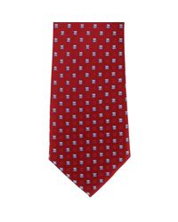 Michelsons Of London Red Neat Diamond Polyester Tie for men
