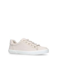 carvela light lace up trainers white