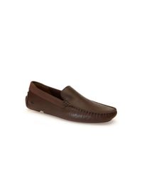 men's piloter leather moccasins lacoste
