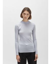Lemaire Purple Merino & Silk High-neck Sweater