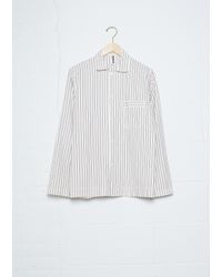 Tekla White Unisex Sleepwear Poplin Shirt