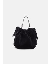 Simone Rocha Black Double Bow Bonded Velvet Bag