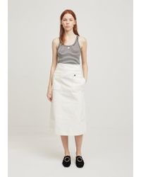 white jeans skirt midi