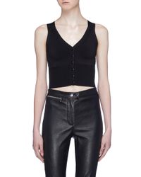Alexander Wang Black Shrunken V-neck Button Vest for men