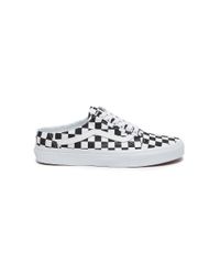 black and white checkered slip on vans