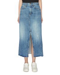 Rag & Bone Blue 'clyde' Split Hem Denim Skirt