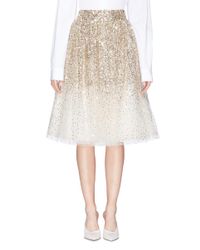 Alice + Olivia Natural 'catrina' Sequin Tulle Skirt