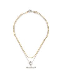 Eddie Borgo | Metallic 'barbell Toggle' Beaded Chain Pendant Necklace | Lyst