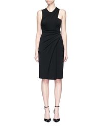 Alexander Wang | Black Asymmetric Drape Crepe Sleeveless Dress | Lyst