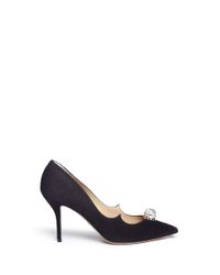 Paul Andrew | Black 'kimura' Swarovski Crystal Pavé Ball Suede Pumps | Lyst