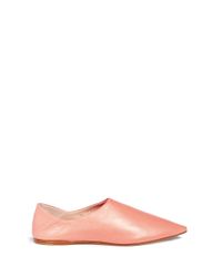 Acne | Pink 'amina' Leather Babouche Slides | Lyst