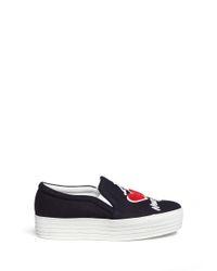 Joshua Sanders | Black 'the Way' Towelling Patch Slip-on Sneakers | Lyst