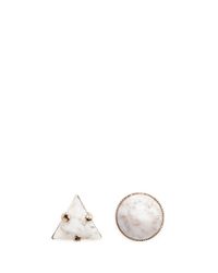 Anton Heunis | White Vintage Stone Asymmetric Stud Earrings | Lyst