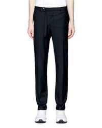 Valentino | Black Letout Hem Wool-mohair Hopsack Pants for Men | Lyst