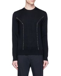 DSquared² | Black Stud And Gem Embellished Wool Sweater for Men | Lyst