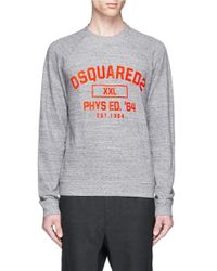 DSquared² | Gray Logo Print Cotton Sweatshirt for Men | Lyst