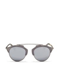 Dior | Gray ' So Real' Tortoiseshell Acetate Temple Metal Mirror Sunglasses | Lyst