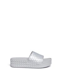 Ash Metallic Scream' Prism Foam Rubber Platform Slide Sandals