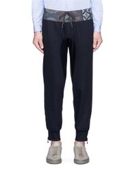 Kolor | Blue Print Waist Cotton Jogging Pants for Men | Lyst