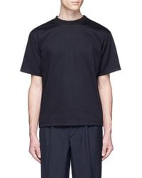 Kolor | Blue Rib Neck Cotton T-shirt for Men | Lyst