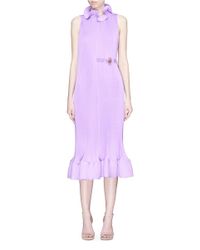 tibi lavender pleated dress