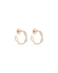 Roberto Coin Metallic 'new Barocco' Diamond 18k Rose Gold Hoop Earrings for men