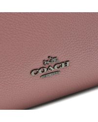 COACH Turnlock Edie Dusty Rose Polished Pebbled Leather ...