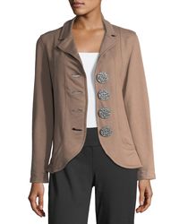 Neon Buddha Brown Tabbed-back Button Blazer