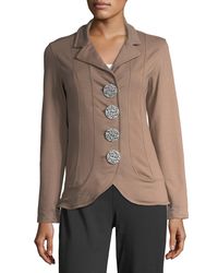 Neon Buddha Brown Tabbed-back Button Blazer