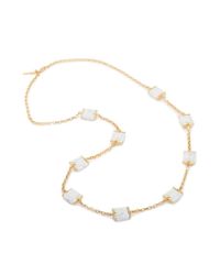 Lele Sadoughi - White Faceted Cube Rosary Necklace - Lyst
