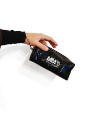 MM6 by Maison Martin Margiela Black Iridescent Logo Keyring Pouch