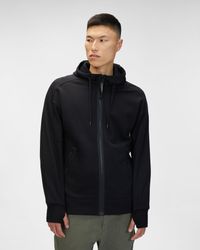 cp company black zip hoodie
