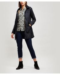 Barbour Cotton Sherwood Lightweight Wax Jacket in Navy (Blue) - Lyst