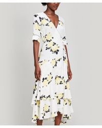 ganni silvery crepe dress red