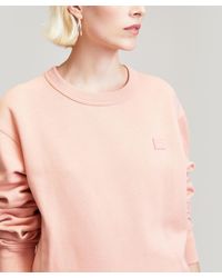 Acne Pink Fairview Face Crew-neck Sweat